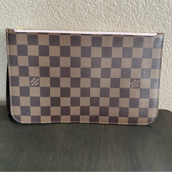 Louis Vuitton Neverfull Damier Ebene Rose Ballerine Zip Pouch - Picture 2 of 6